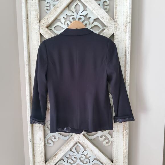 Kensie Women's 3/4 Sleeve Single Button Blazer Polka Dot Lining in Black - Picture 6 of 6